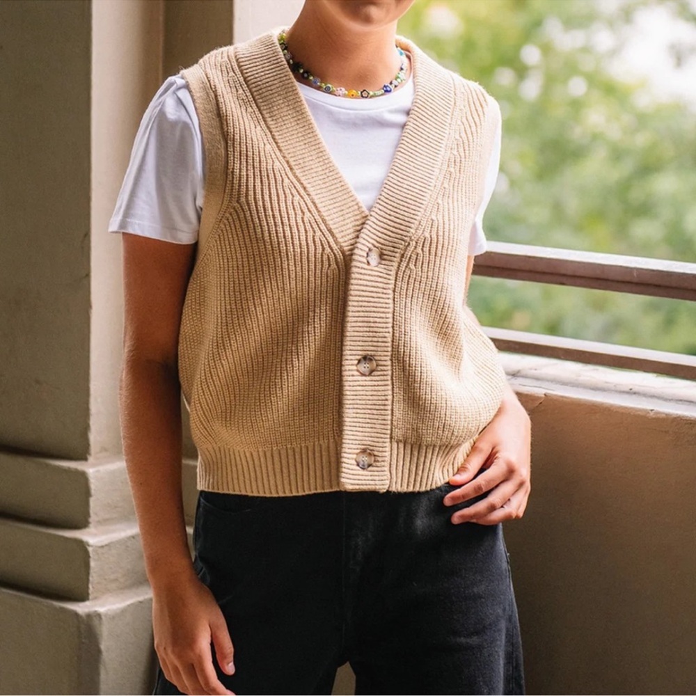 Volcom In Vestible Sweater Vest Hazelnut Size Small